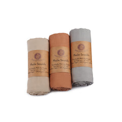 Meracorallo muslin swaddle blanket closeup fabric texture for silky-soft newborn touch