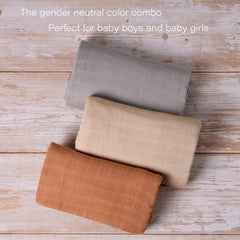Meracorallo muslin swaddle blanket neutral colors coordinate with nursery decor
