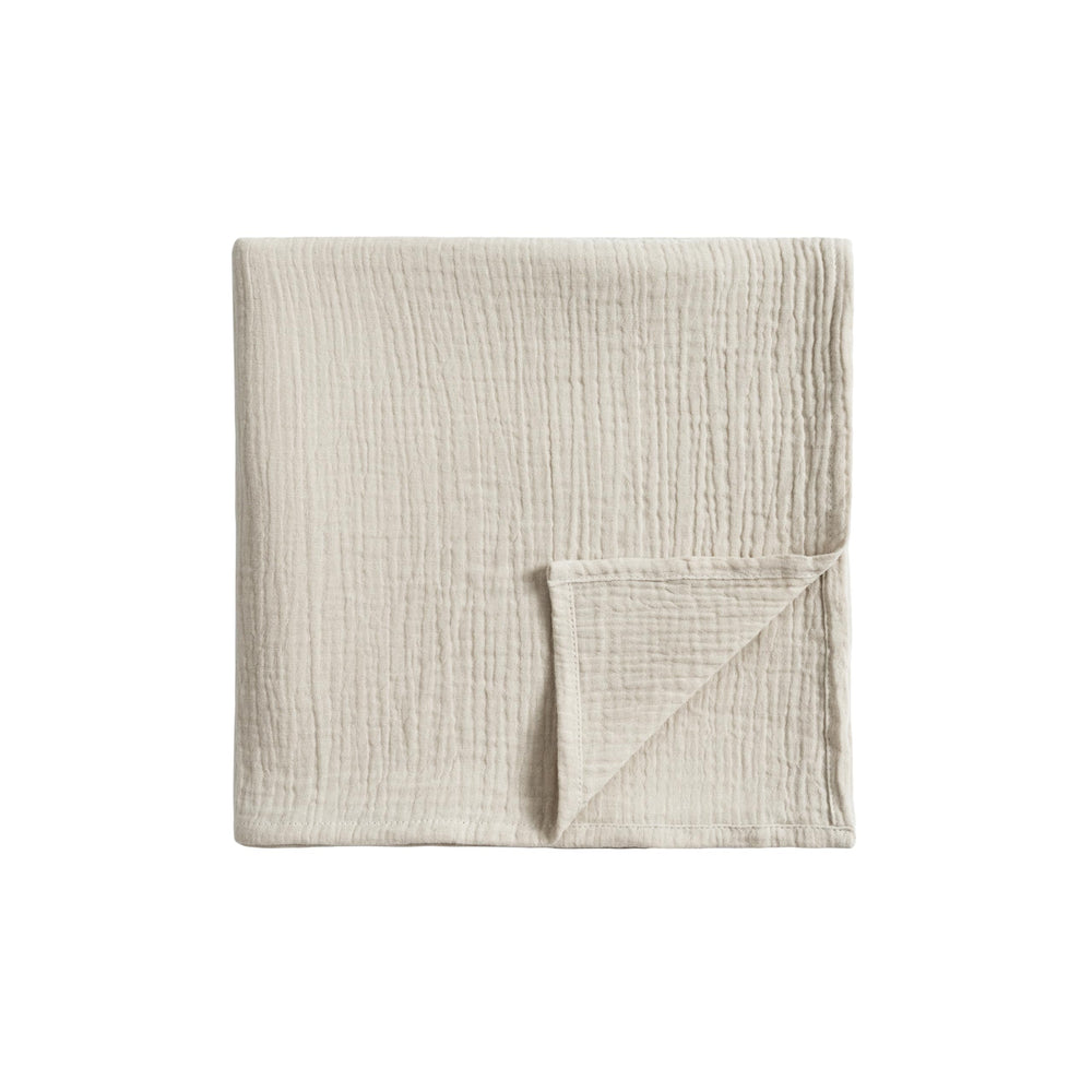 Meracorallo muslin swaddle blanket beige shows gentle, breathable cotton for baby comfort.