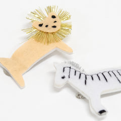 Meri Meri Lion Felt Hair Clip brings bold safari charm to ensembles.