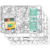 Merka 4-pack coloring placemats space theme for mess-free toddler drawing
