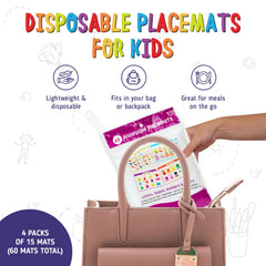 Merka disposable placemats in 12x18 size ideal for toddler dining spaces and easy cleanup.