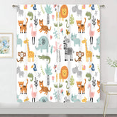 MESHELLY Kids Safari Curtains panel 1 frame a playful room mood with bright, kid-safe decor.