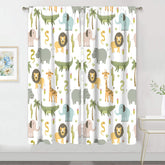 MESHELLY safari animals curtains softly filter nursery light for quiet playtime.