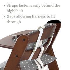Messy Me highchair cushion padded back rest offers supportive seating for toddlers.