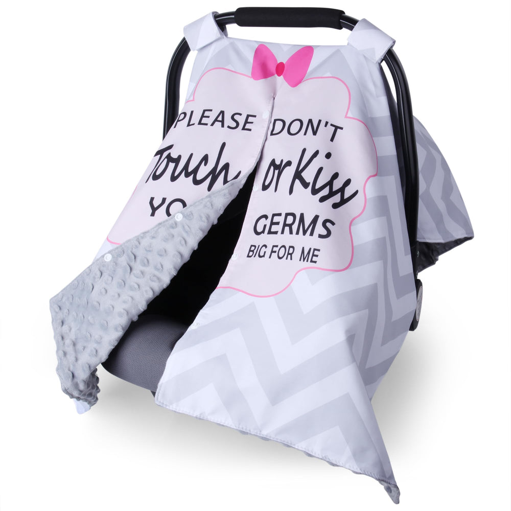 Metplus 2 in 1 car seat cover with peekaboo opening for quick checks on the go.