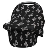 Metplus Baby Car Seat Cover Black Cactus front view provides full coverage and sun protection.