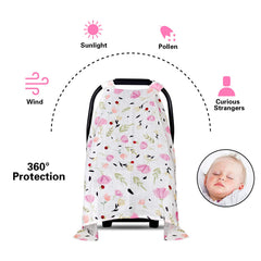 Metplus muslin canopy offers 360-degree coverage for sun protection and gentle airflow.