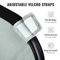 Metplus Muslin Car Seat Cover UV protection shields babies during sunny outings.