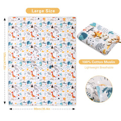 Metplus Muslin Carseat Cover folded-compact design fits in diaper bag.