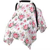 Metplus muslin carseat cover on baby offering soft UV protection and privacy