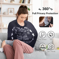 Metplus nursing cover provides privacy and breathable airflow for breastfeeding