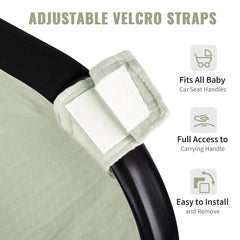 Metplus UV-protection car-seat cover shields baby from sun during outdoor adventures.