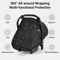 Metplus winter car seat cover fleece lining adds warmth and comfort for cold rides.