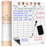 Mewl Baby Daily Log Whiteboard front view for at-a-glance daily tracker