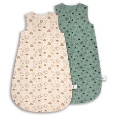 MEXXI baby sleep sack 4-layer muslin close-up shows soft, breathable fabric for cozy nights