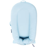 MEXXI organic cotton baby spare cover for Dock-a-Tot Deluxe+ in Baby Blue laid flat, soft breathable fabric