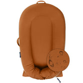 MEXXI organic replacement cover brown front view promotes baby comfort with breathable cotton