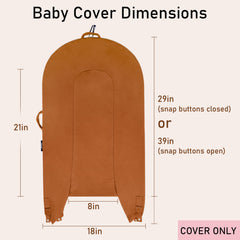 MEXXI organic replacement cover brown zipper close detail for easy changes