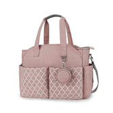 MEYTEILAY diaper bag tote pink front view highlights large capacity for baby essentials