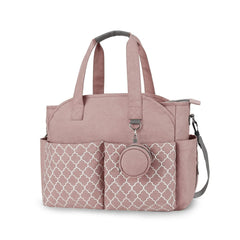 MEYTEILAY diaper bag tote pink front view highlights large capacity for baby essentials