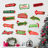 Mfault Christmas Whoville wall decals brighten the bedroom with a playful, easy-to-apply festive vibe