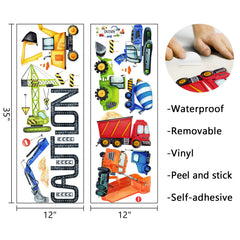 Mfault construction tractor wall decal brings bold accents to kids' bedrooms and play areas.