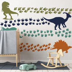 Mfault dino-footprints wall decal provides playful cues in kids rooms for creative learning moments