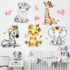 Mfault elephant wall decal for playful safari-themed learning in kids' room