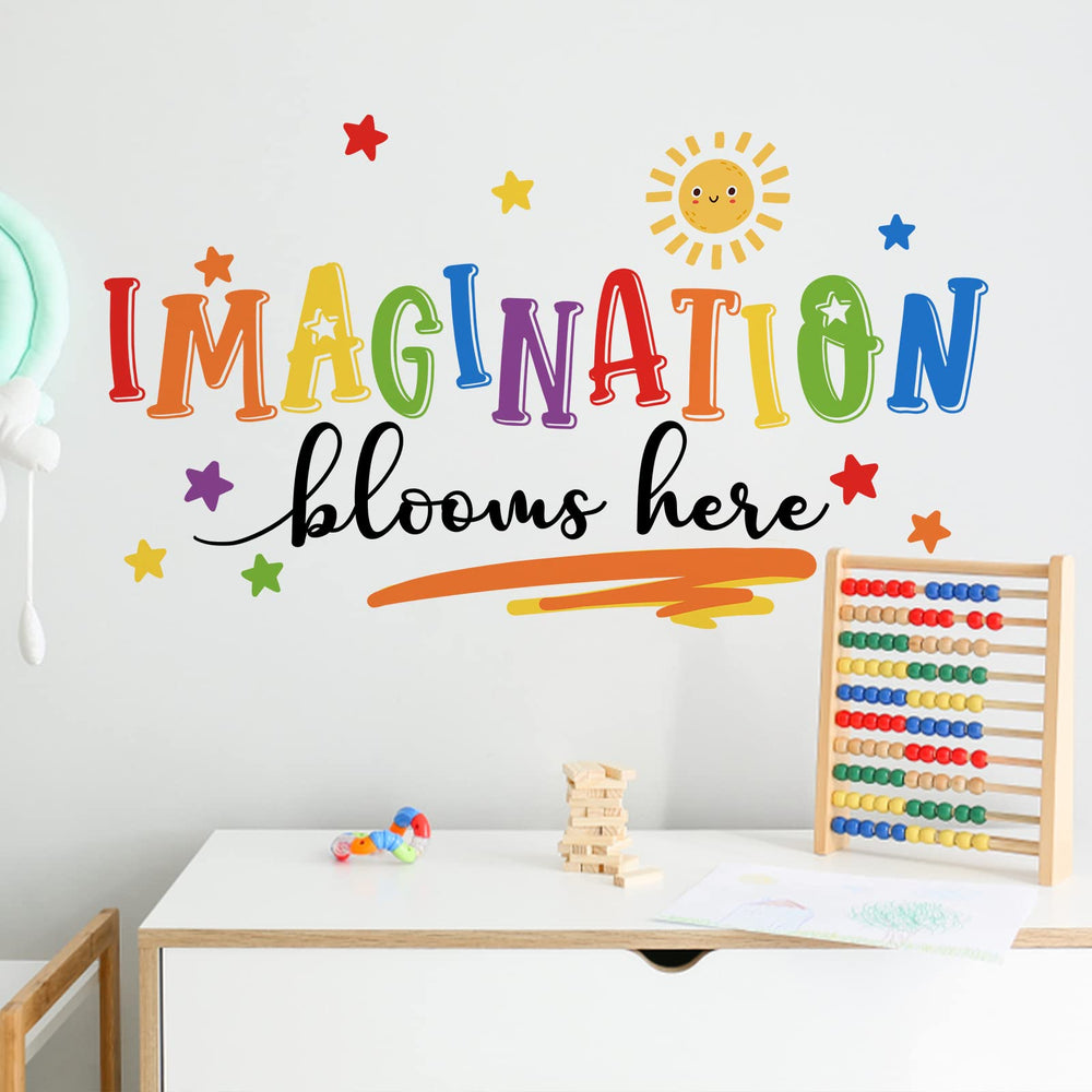 Mfault Imagination Blooms Here sun and star wall decals brighten playrooms and encourage imaginative play