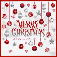Mfault Merry Christmas Balls window cling sheet 1 adds festive charm to glass windows.