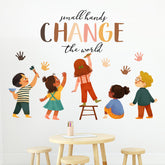 Mfault small hands wall decal quote for inspiring, easy-to-install classroom or nursery.