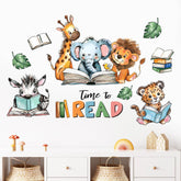 Mfault elephant-reading-corner wall decal adds cozy study vibe for kids