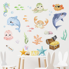 Mfault Under The Sea fish-treasure decal sparks imaginative treasure hunts on walls.
