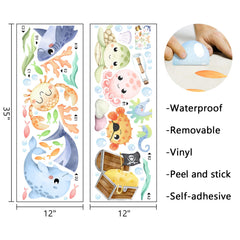 Mfault Under The Sea octopus-crab decal adds whimsy to kids' walls and play spaces.