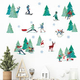 Mfault pine tree wall decal adds festive bedroom ambiance and color.