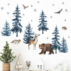 Mfault Winter Wildlife Bear wall sticker adds cozy woodland charm to bedrooms.