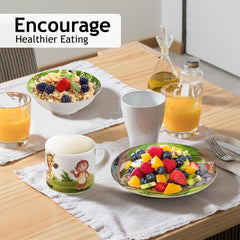 MIAMIO Kids Jungle Dinnerware Close-up - rich ceramic texture highlights premium durability.