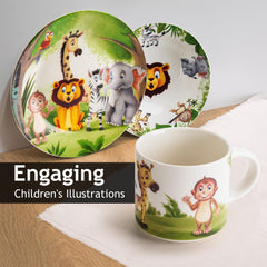 MIAMIO Kids Jungle Dinnerware Cup - ergonomic for little hands and spill-resistant sipping.