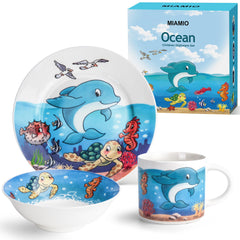 MIAMIO Ocean plate close-up with child-friendly design for easy self-feeding