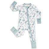 Miaoberry bamboo sleeper with eucalyptus print for soothing gender-neutral nursery aesthetics