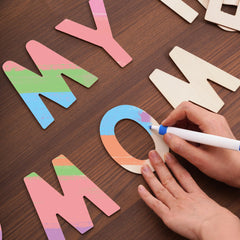 Miayon wooden letters 4-inch diameter for bold wall signage.