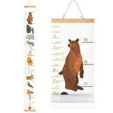 MIBOTE baby growth chart canvas with animal design, perfect for nursery decor and milestone tracking.