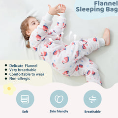 MICHLEY flannel sleeping sack ultra-soft material cushions delicate baby skin.