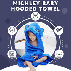 MICHLEY large 35x35 inch towel laid flat for growing kids.