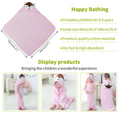 MICHLEY pink fox hooded towel soft cotton texture on fabric