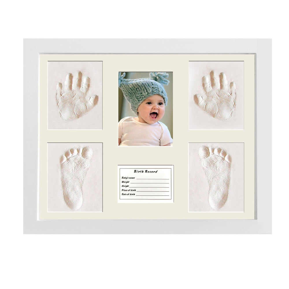 MICKYU baby handprint frame close-up shows safe, non-toxic clay for precious keepsakes.