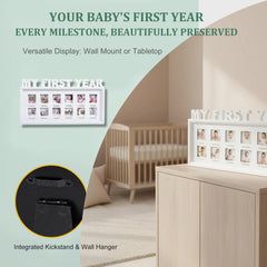 MICKYU dual-mount system allows tabletop display or wall mounting.