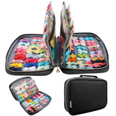 Micom hair accessories storage bag shows organized baby bows for easy access.