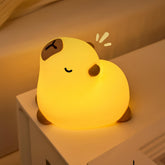 Microwear Capybara night light front view with soft silicone glow for kids